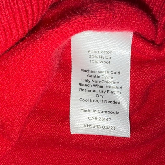 TALBOTS Ruffle Neck Sweater - Red Pop Size 2X - Picture 10 of 12